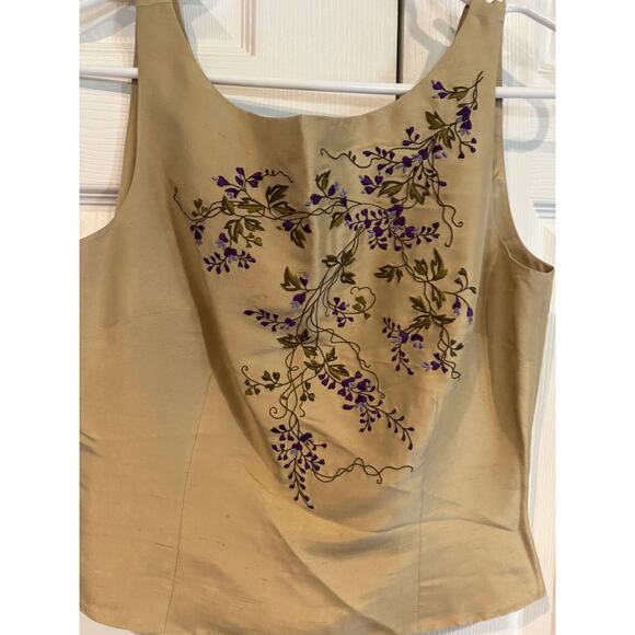 Ann Taylor Tops - Vintage Ann Taylor Silk Peplum Floral Sleeveless Top